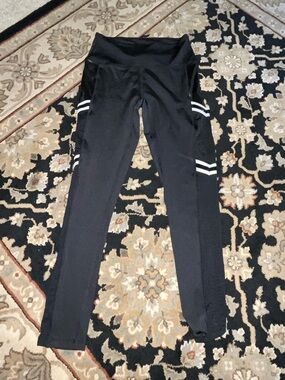 BCBGeneration Black Leggings with White Stripe Side Detail